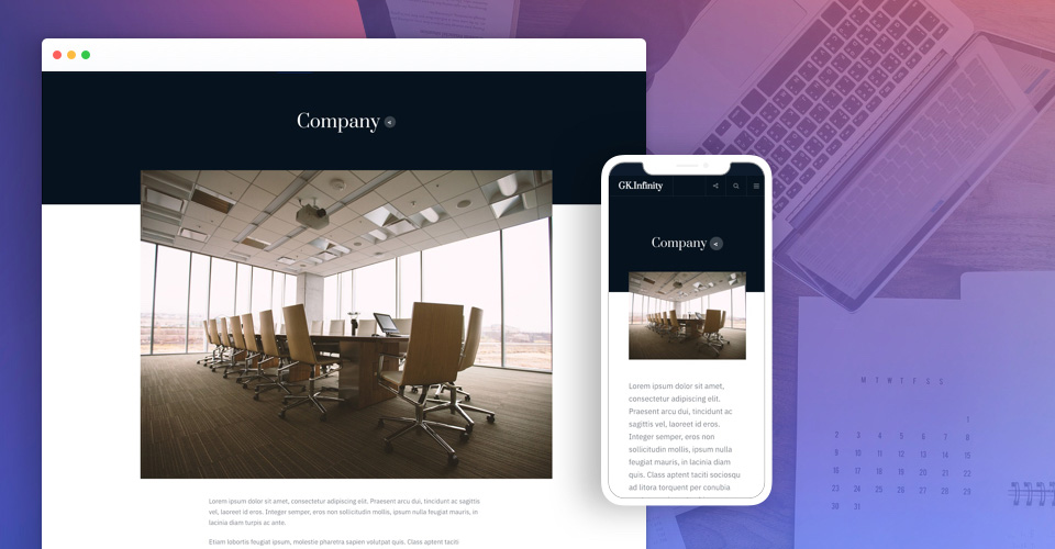  Flexible Layout to show company profile - gavick Infinity Joomla template