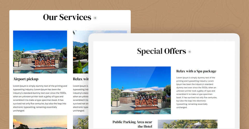 Joomla template for hotel and resort website