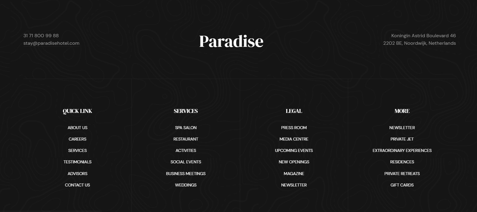 GK Paradise homepage  settings