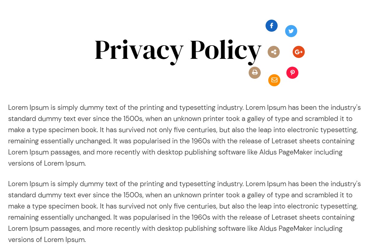 GK Paradise privacy Policy section