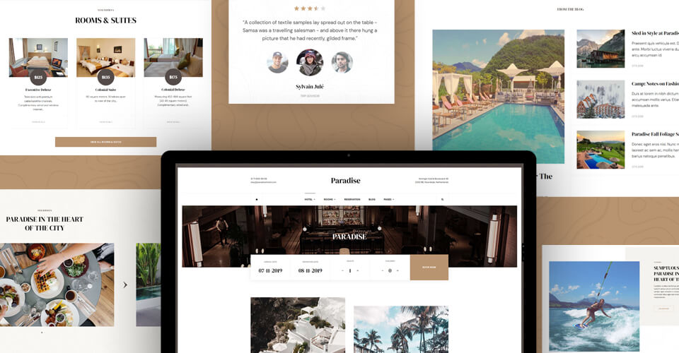 Joomla template for hotel and resort website