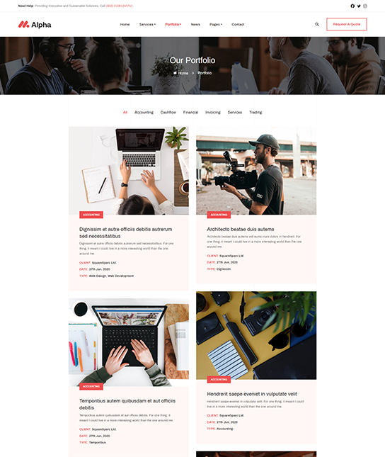 Business portfolio Joomla template - JA Alpha