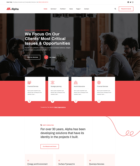 Joomla template for business consulting - JA Alpha