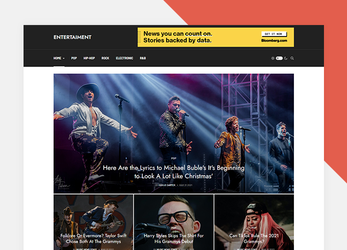 entertaiment magazine template home page layouts
