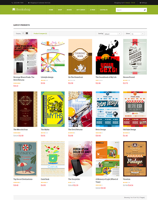 Joomla book store template green theme - JA Bookshop