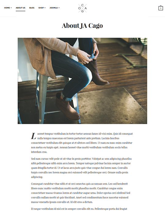 Joomla template for fashion store - JA Cagox