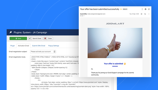 joomla email template customization