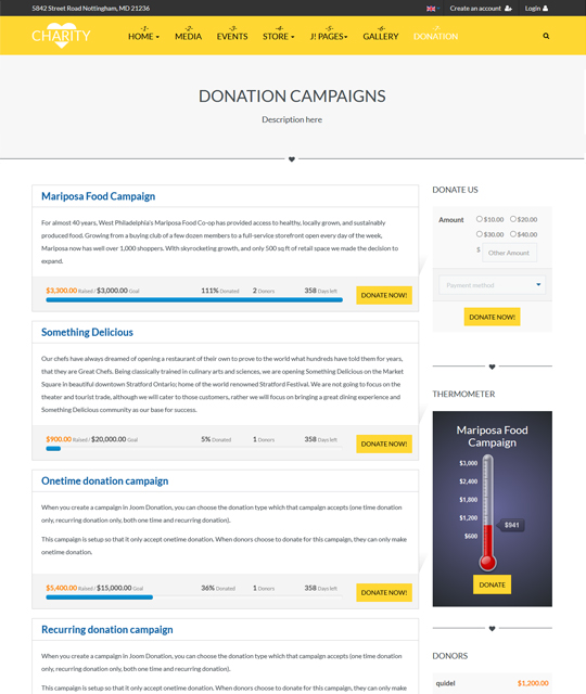 Joomla template for donation - JA Charity