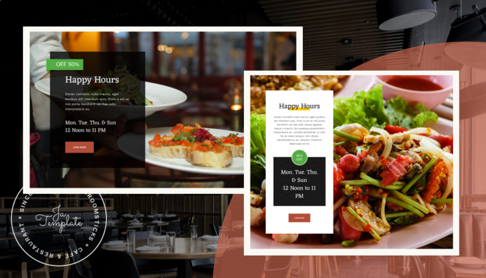 offer page in restaurant theme - JA Diner Joomla template
