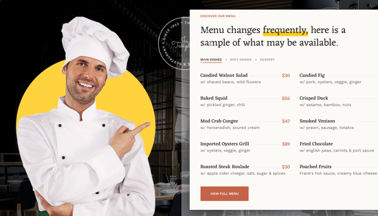 Restaurant joomla template