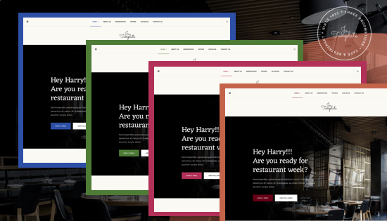 Multiple theme colors restaurant joomla template