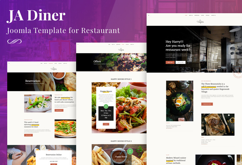 Joomla template for restaurant JA Diner