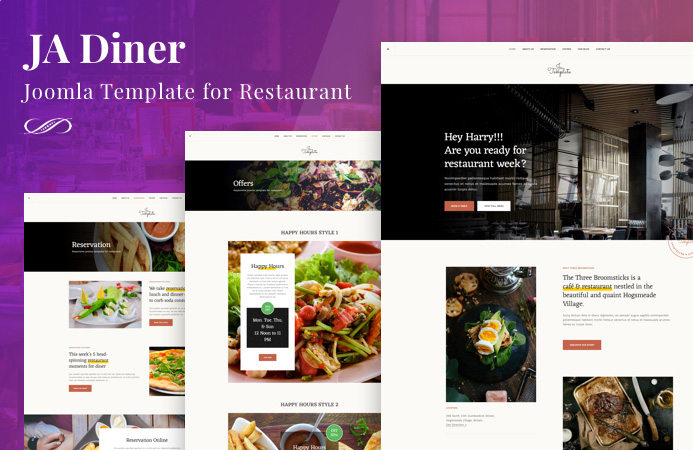 Joomla template for restaurant JA Diner