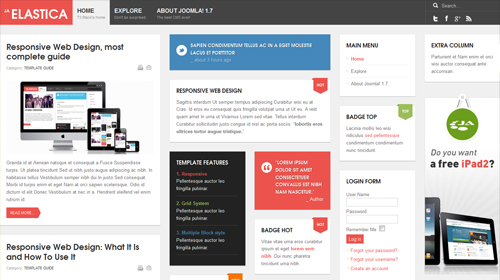 JA Elastica - Free Responsive Joomla Template