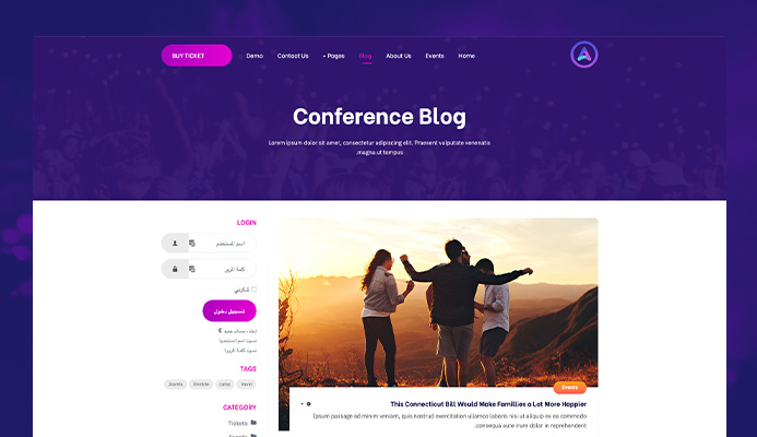 events booking joomla template