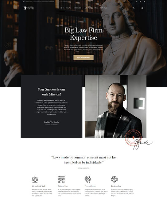 law firm joomla template - JA Justitia