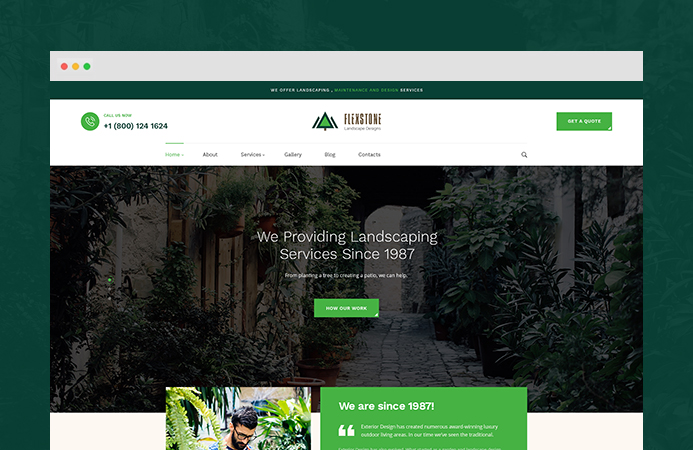 dedicated Joomla template for gardening websites