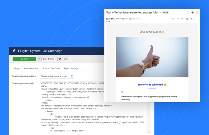 JA Campaign - Custom email templates