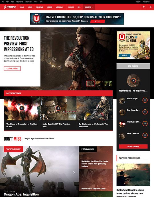 Review: Responsive Joomla template for Game Magazine - JA Playmag