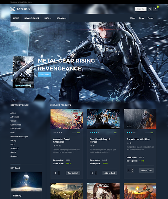 Game Store Website Templates