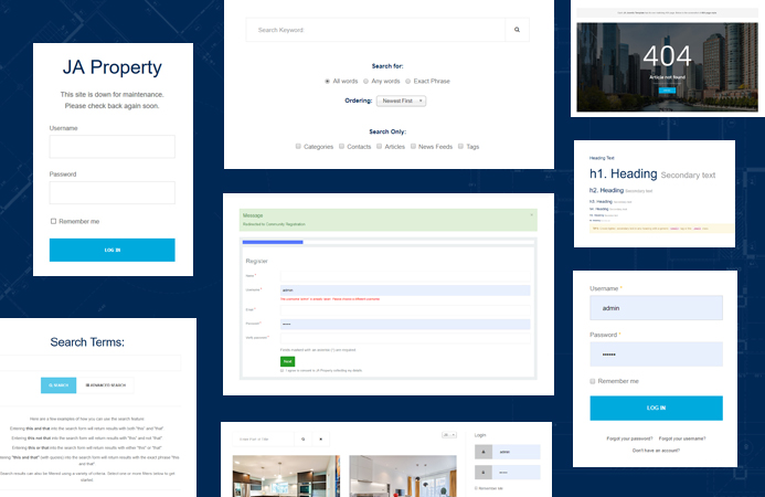 real estate joomla template default pages