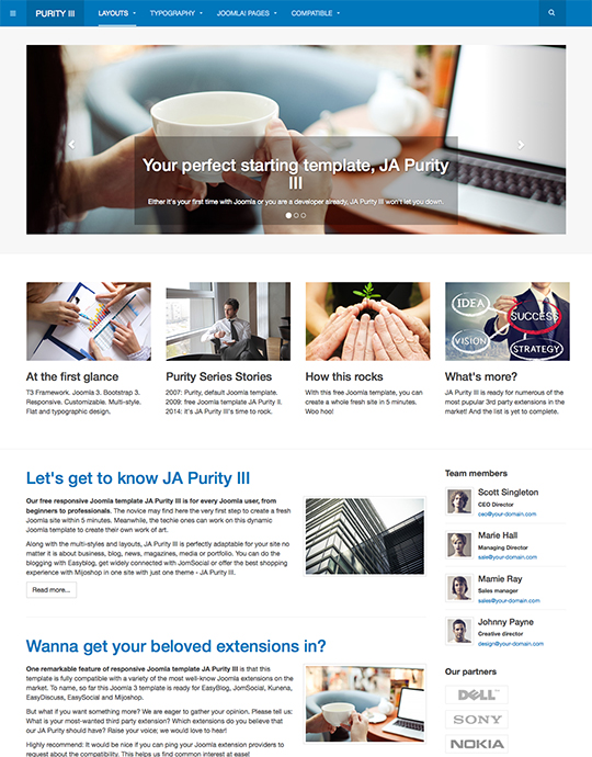 free joomla template for corporate website - JA Purity III