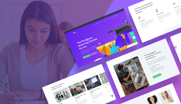 Modern design in eduation joomla template - ja sensei