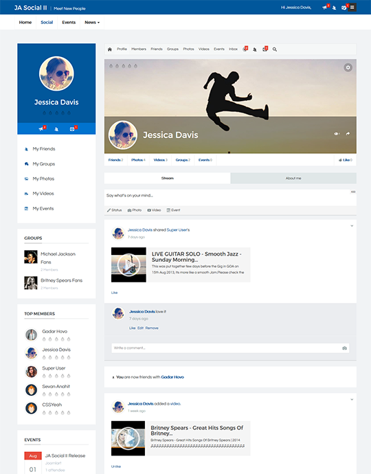 Joomla template for Jomsocial - JA Social II