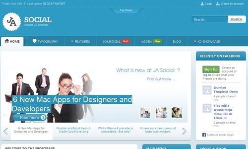 JA Social - Social Joomla Template JomSocial, K2 & Kunena