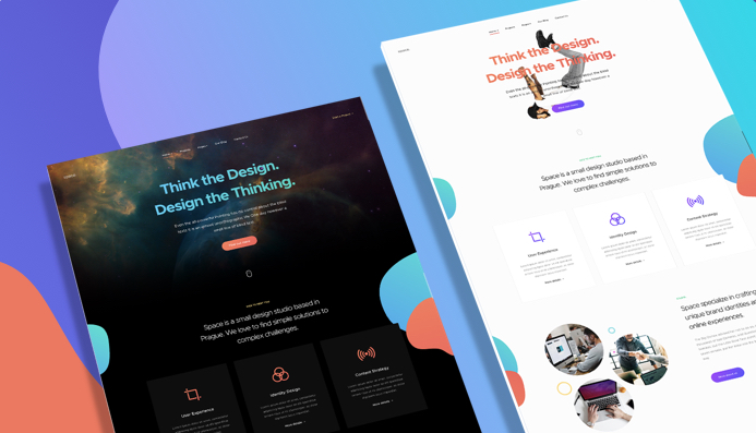 dark theme and light theme for portfolio joomla template