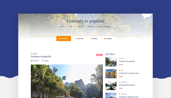 Joomla tours template