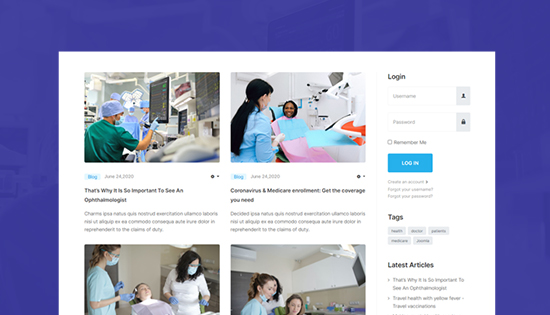 healthcare blog joomla template