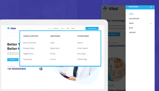 joomla megamenu and mobile menu