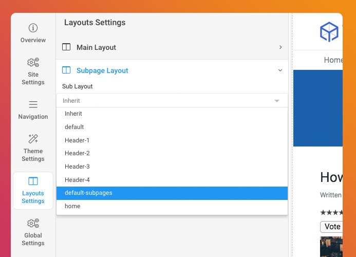 T4 Joomla template framework subpage layouts settings