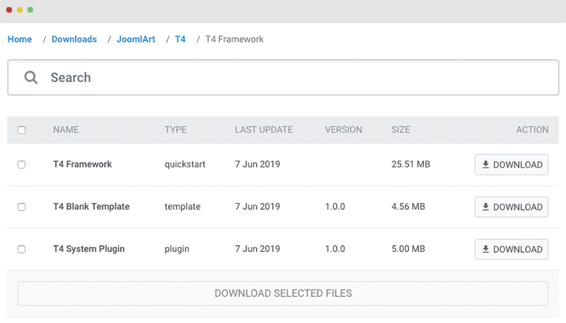 download t4 joomla template framework