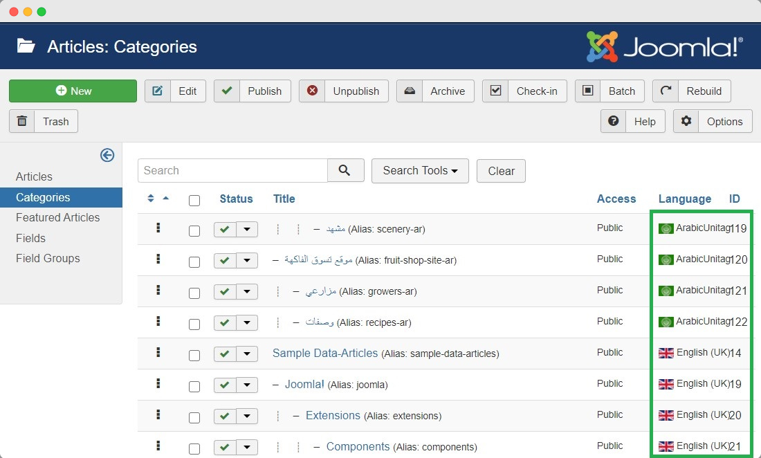 t4 joomla template multilingual settings