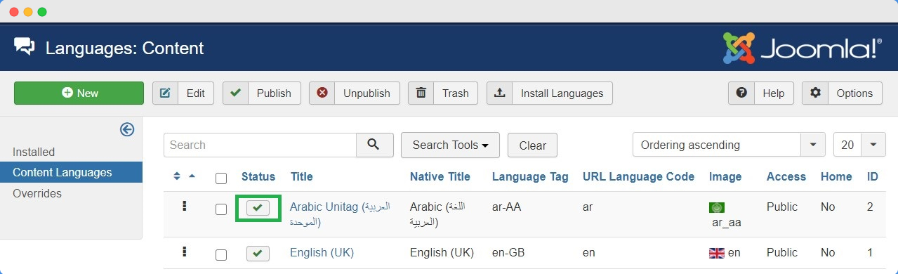 t4 joomla template multilingual settings