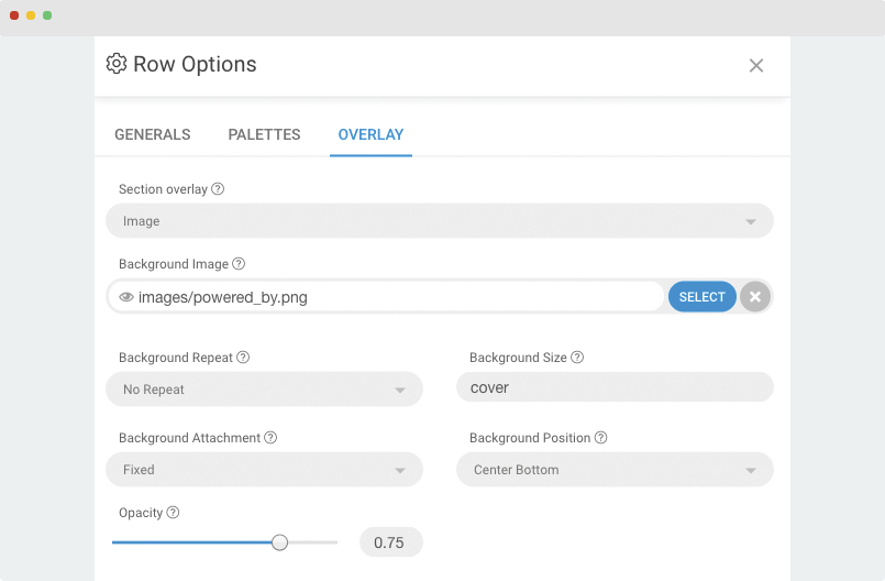 create overlay image section in t4 joomla framework