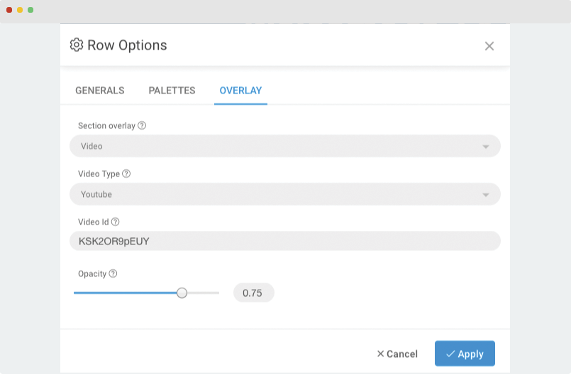 create overlay video section in t4 joomla framework