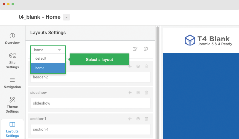 t4 joomla template layout assign