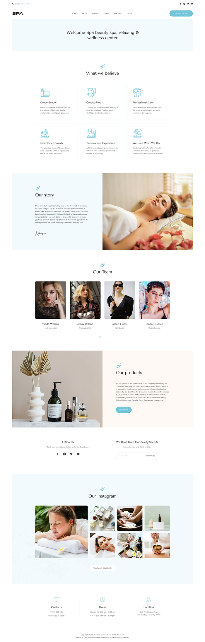joomla spa and beauty salon website bundle