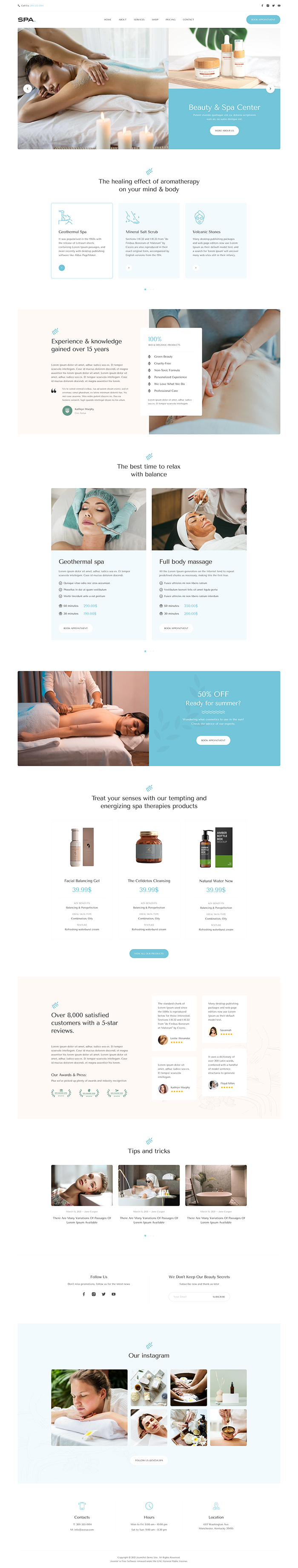 joomla page builder template for spa and beauty salon