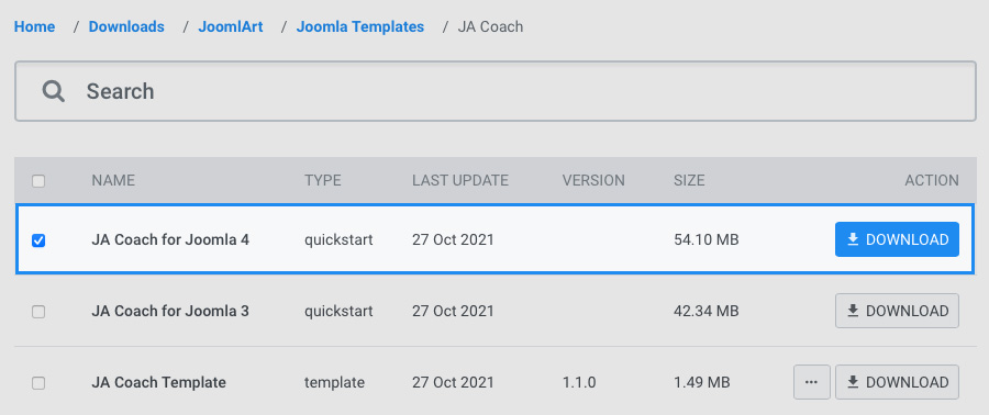 joomla 4 quickstart installation