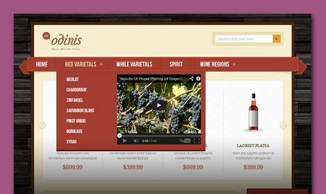 Magento theme JM Odinis with Magento Mega menu