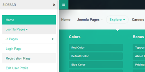 Responsive Joomla template with Megamenu and Off-canvas menu