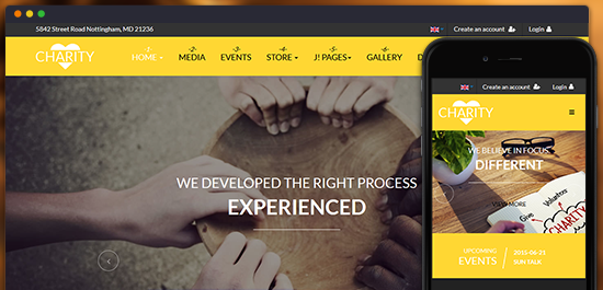  Fully responsive Joomla template for Churches and Charity