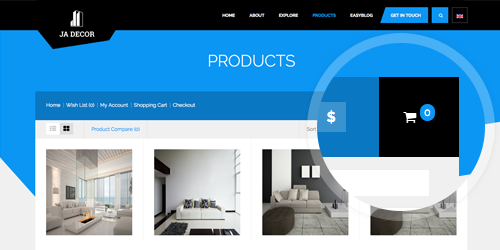 Responsive Joomla template - JA Decor supports Mijoshop component