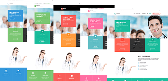 Responsive Joomla template - JA Medicare and its 5 colors by default