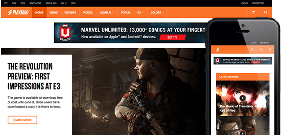 Review: Responsive Joomla template for Game Magazine - JA Playmag