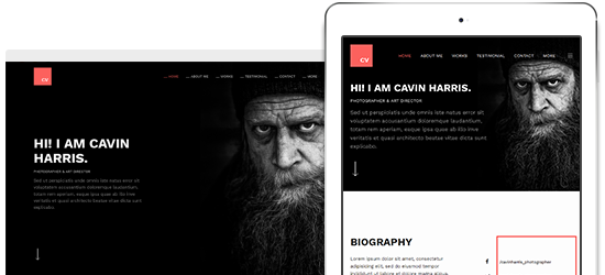 responsive Joomla template for Resume and Portfolio